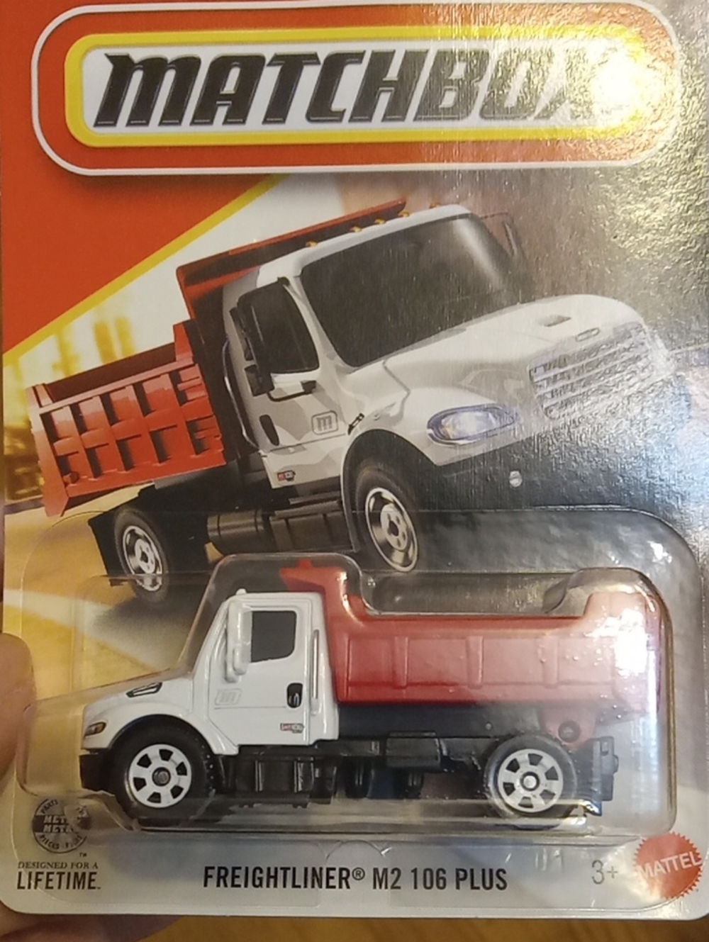 Matchbox Freightliner M2 106 Plus Toy Dump Truck - White & Red